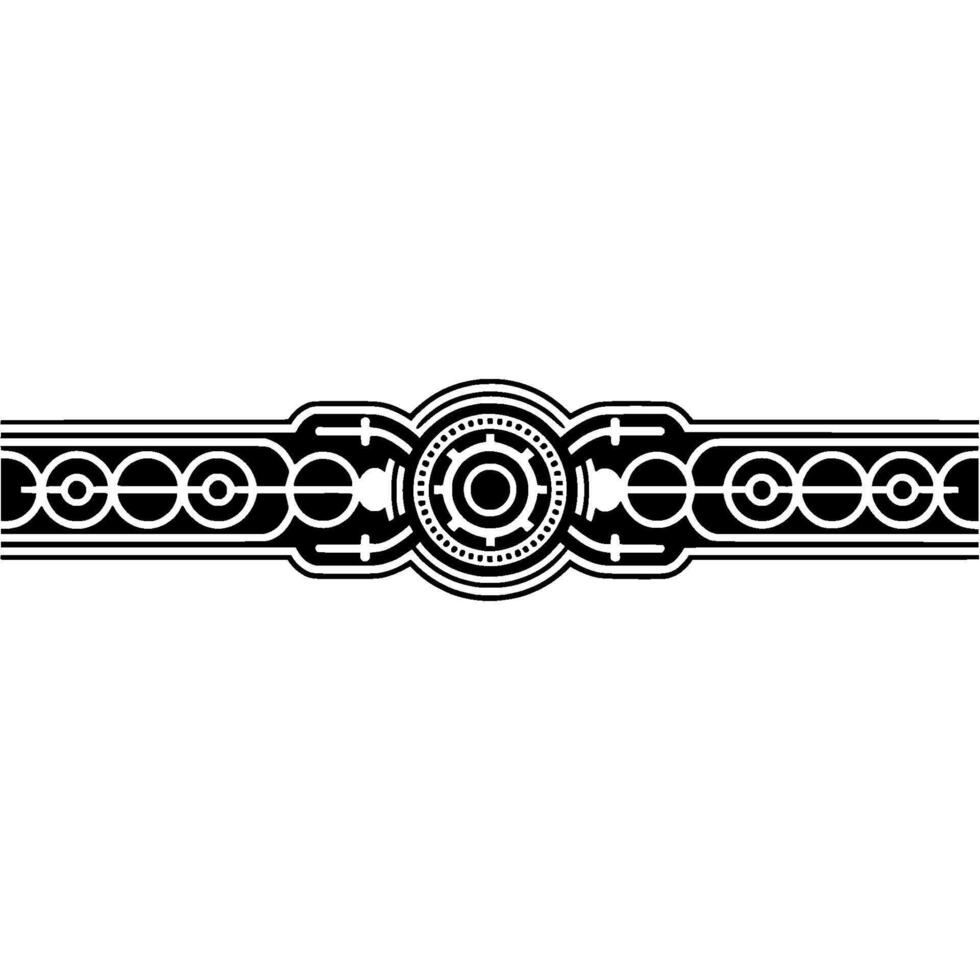 Geometric Art Deco Border Element in Black and White. vector