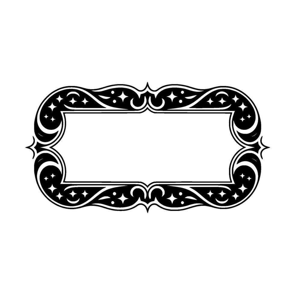 Elegant Black Ornamental Frame on White Background - . vector