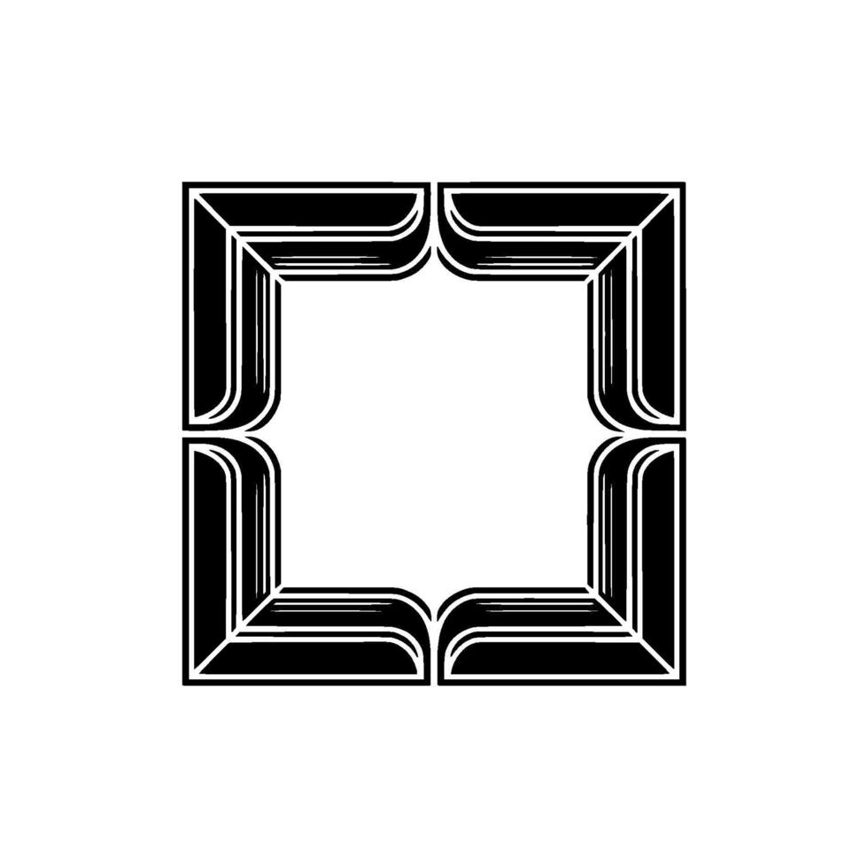 Modern Geometric Frame with Layered Effect on Neutral Background. vector