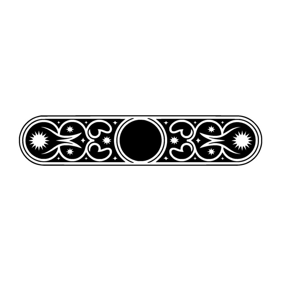 Ornate Black and White Decorative Border Element. vector