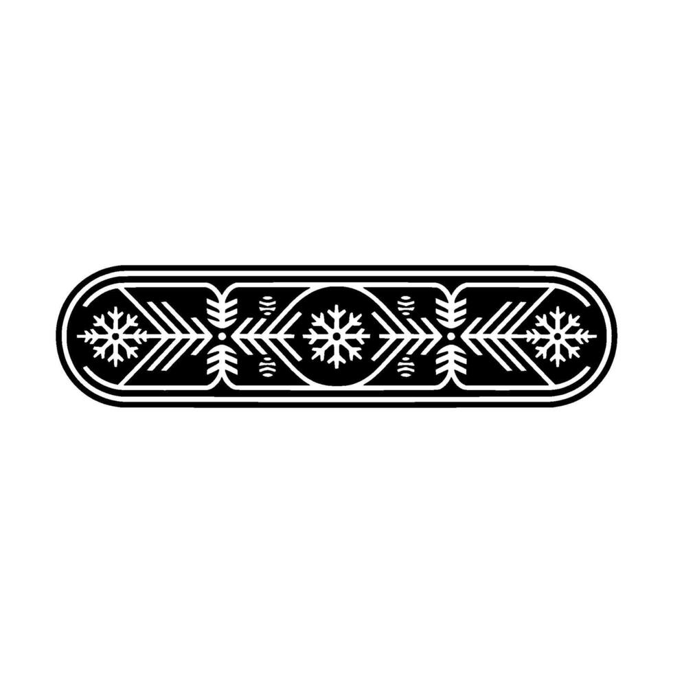 Minimalist Winter Snowflakes Border on White. vector