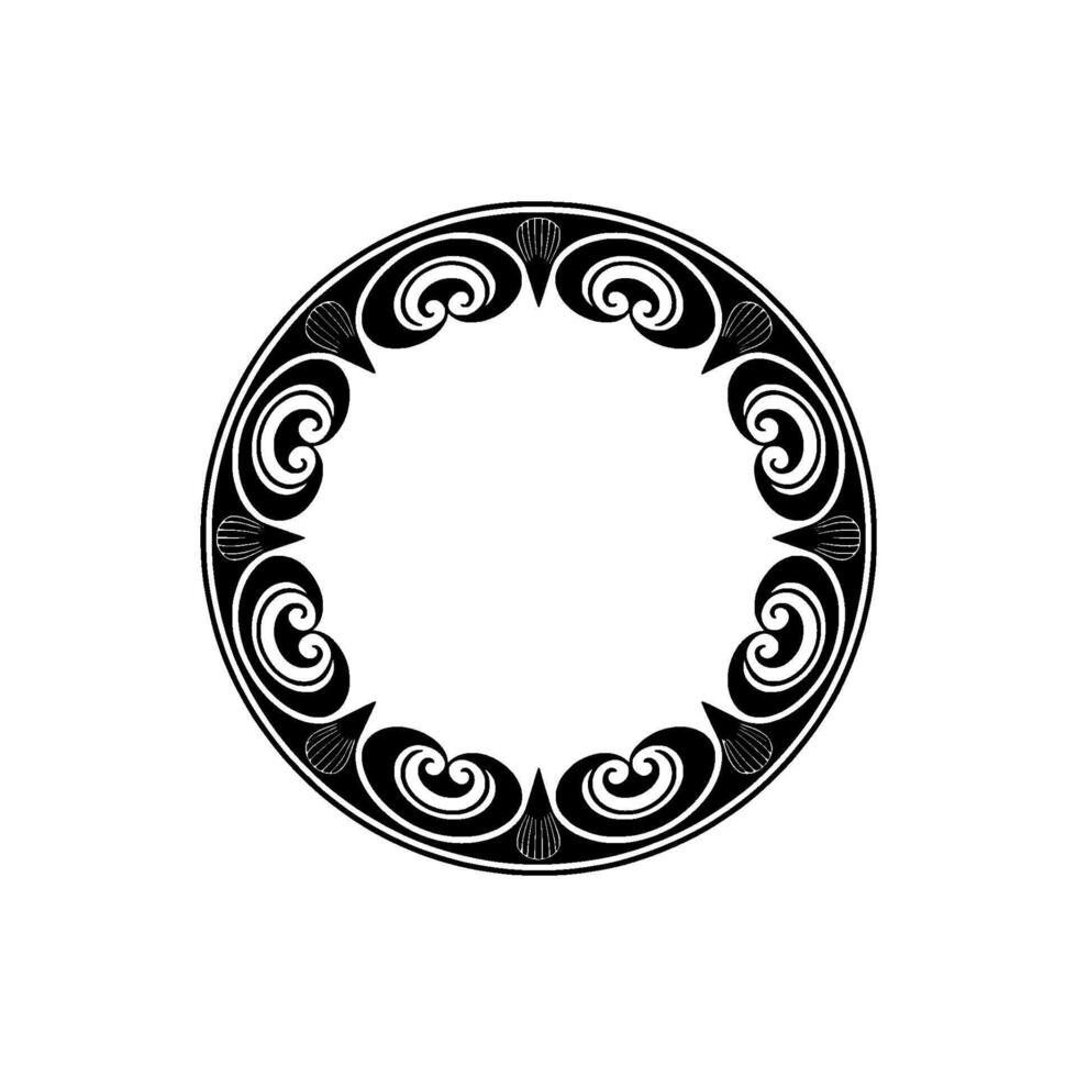 Elegant Art Deco Circular Frame Illustration, Minimalist. vector