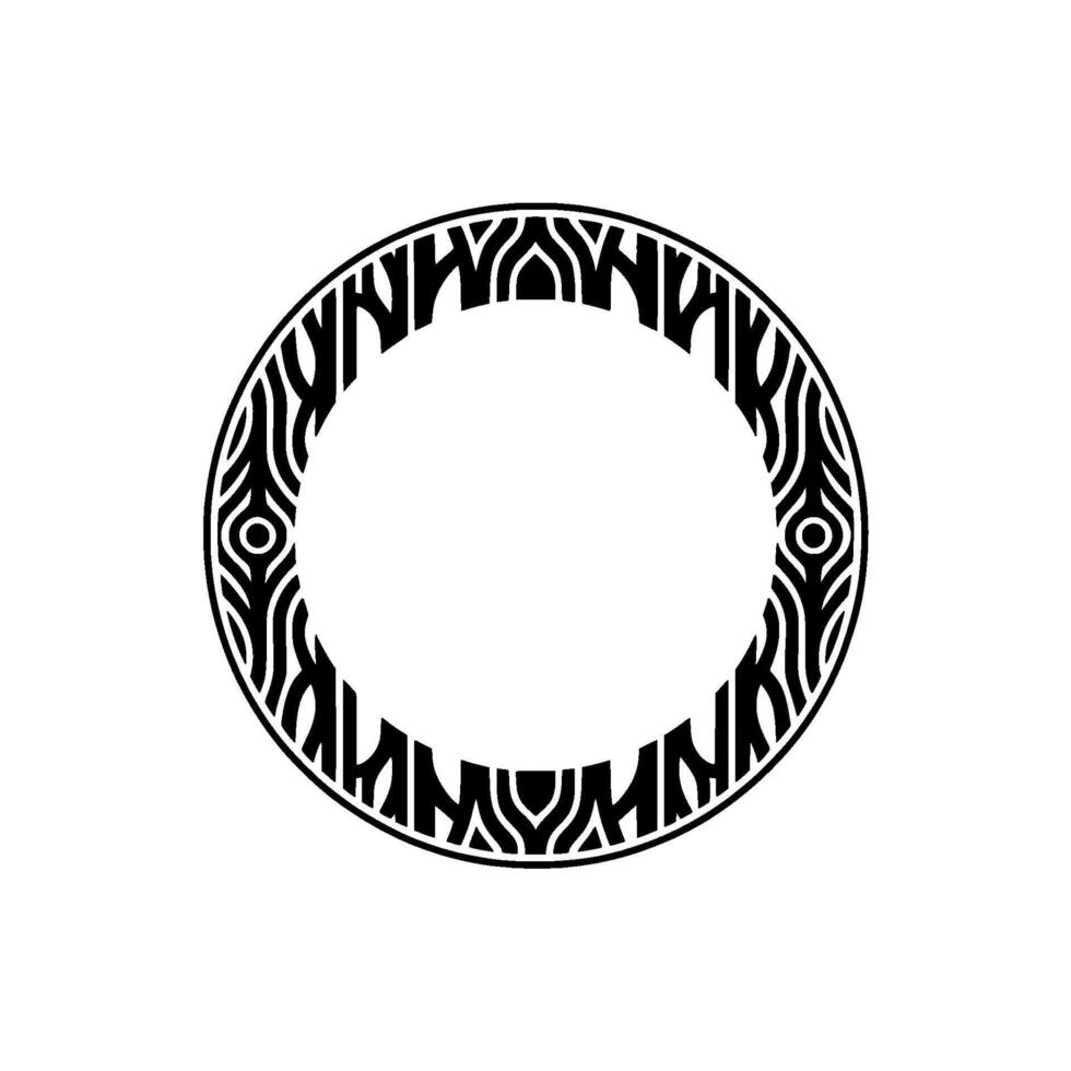 Decorative Circular Frame, Black White , Isolated on White. vector
