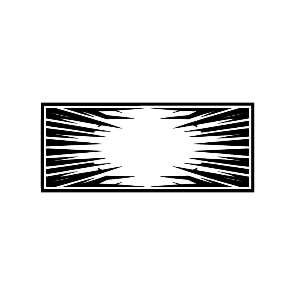 Abstract Geometric Frame with Bursting Lines, Minimalist. vector