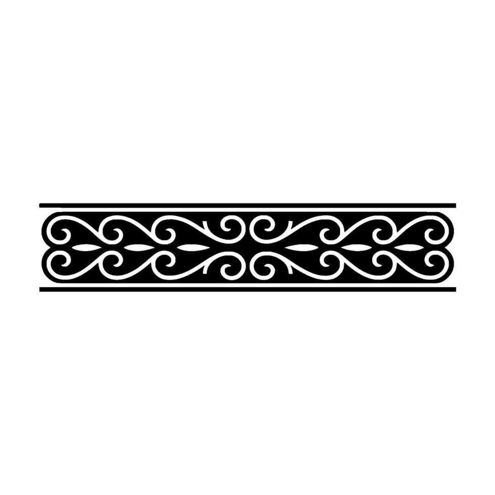 Decorative Scrollwork Border in Black, Elegant. vector