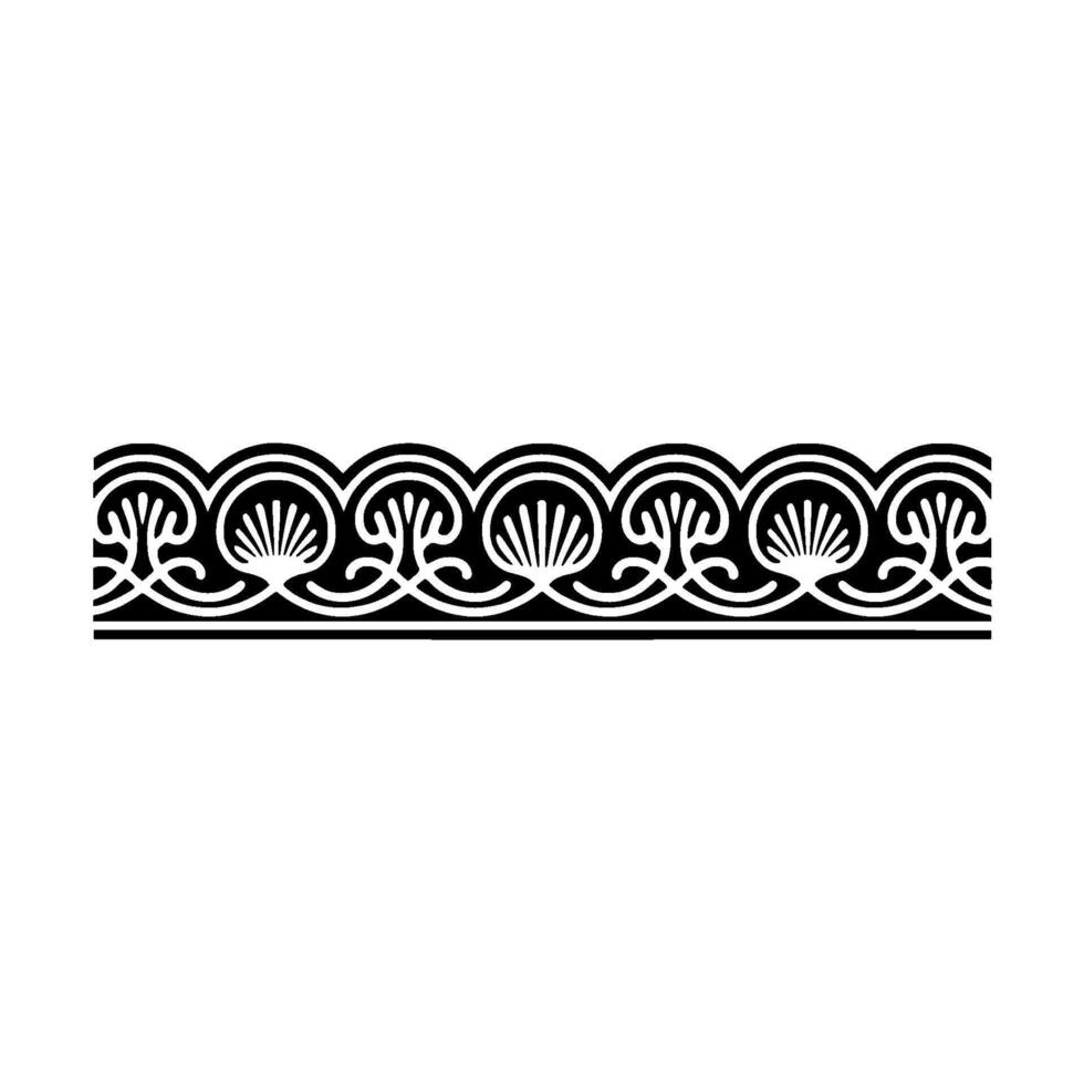 Elegant Black White Ornamental Border for Elements. vector