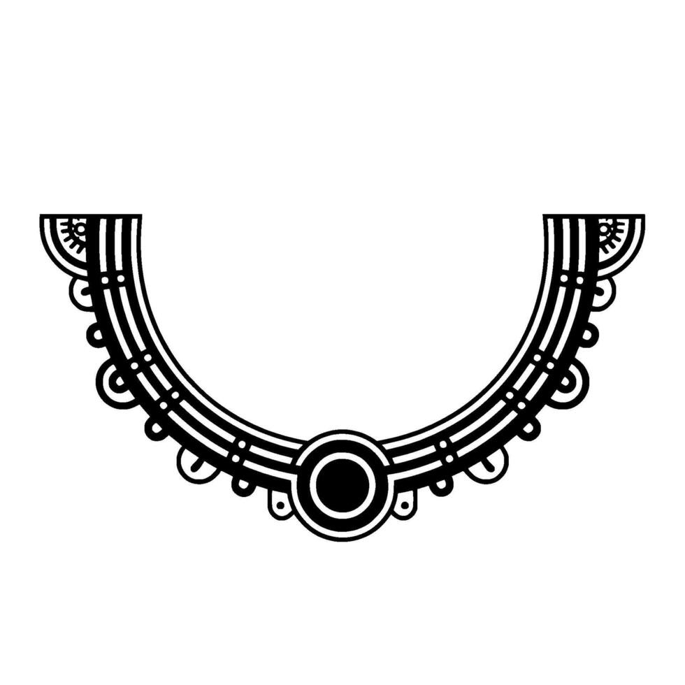 Art Deco Necklace - Minimalist Black and White Illustration. vector