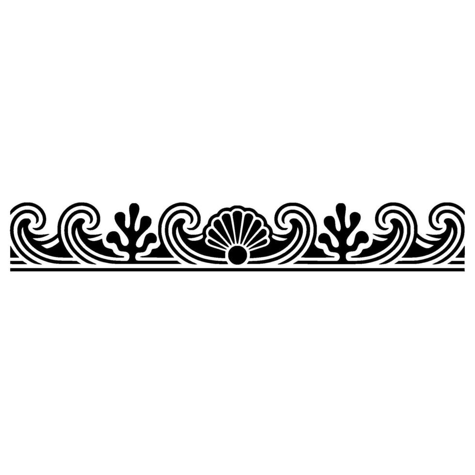 Elegant Sea-Themed Border Shells, Waves, and Coral. vector