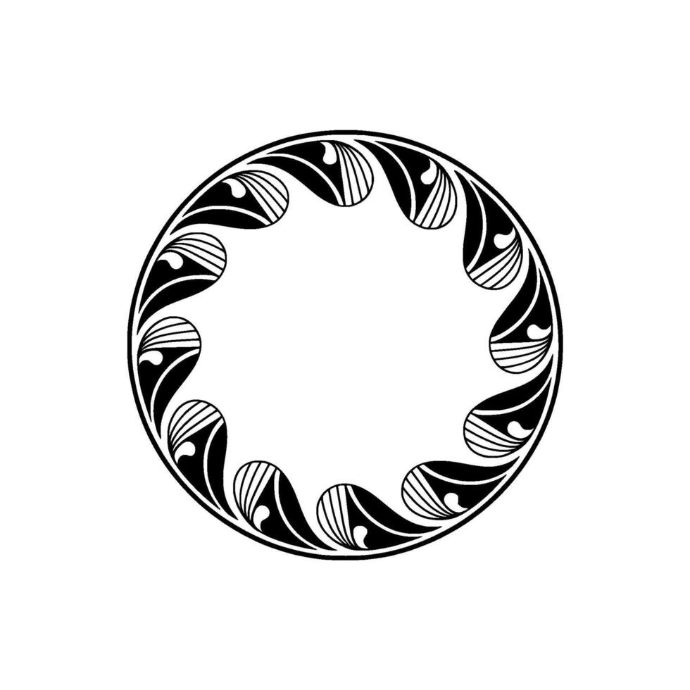 Elegant Black and White Circular Decorative Element. vector