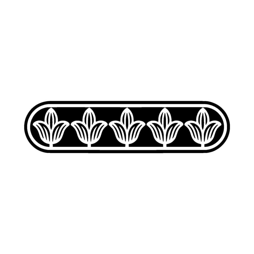 Minimalist Floral Border Pattern on White Background. vector