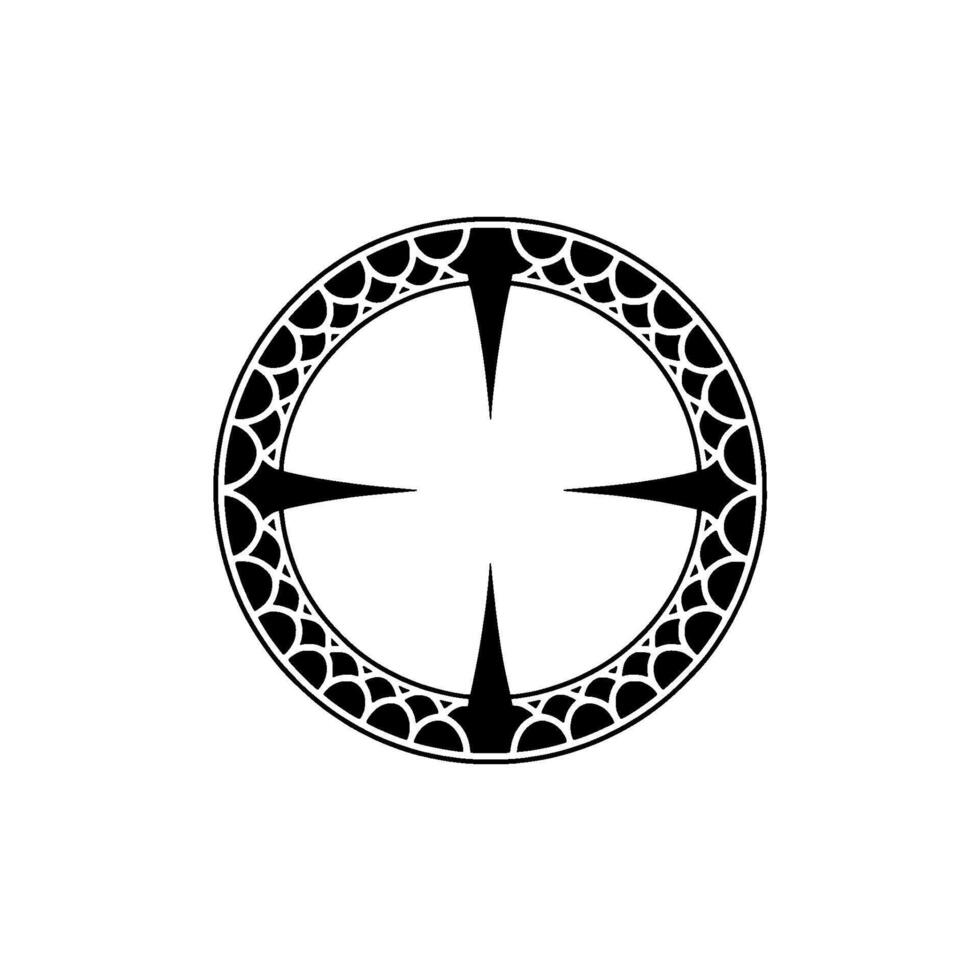 Geometric Compass , Abstract Black and White Illustration, Minimalist. vector