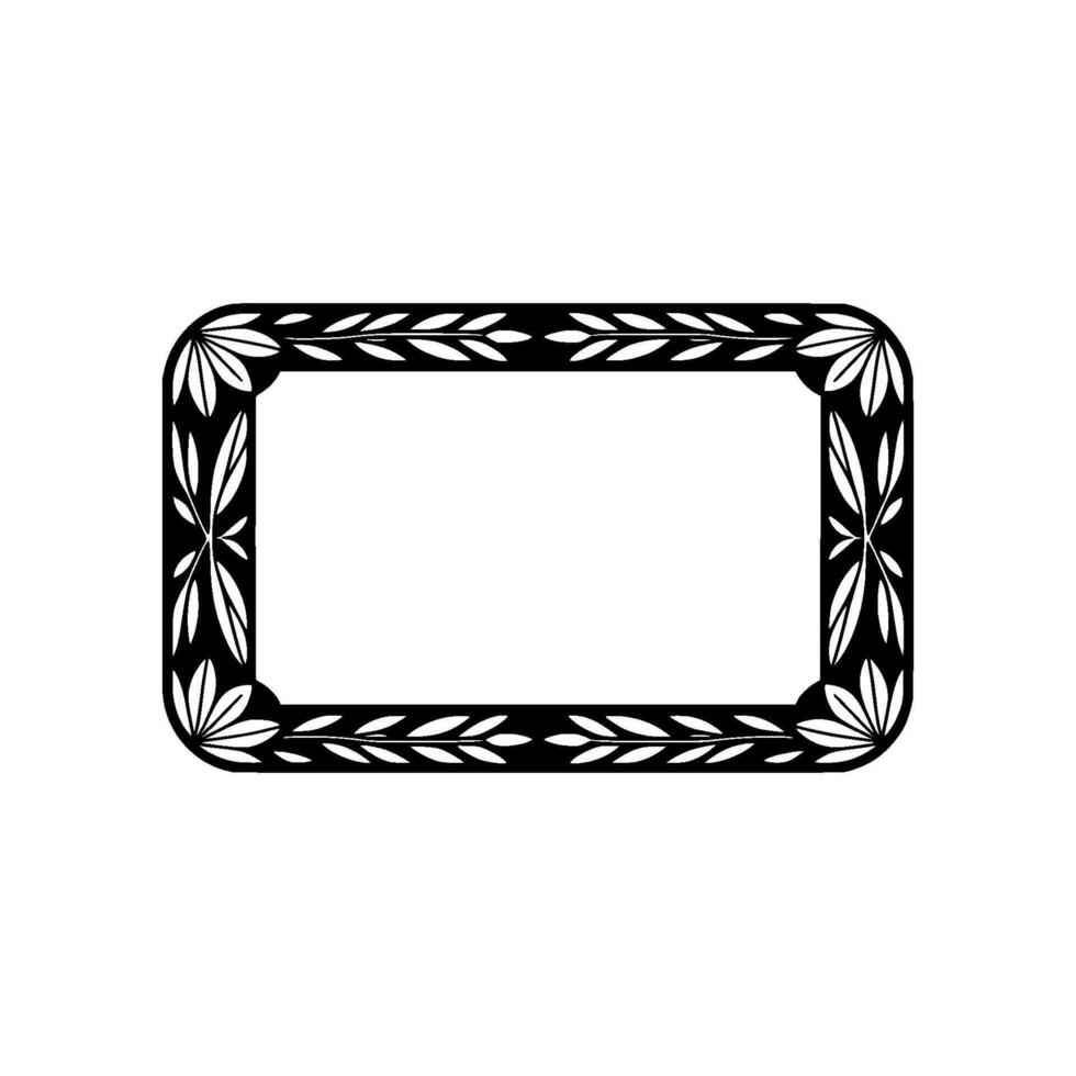 Elegant Floral Rectangular Frame on a Light Background. vector