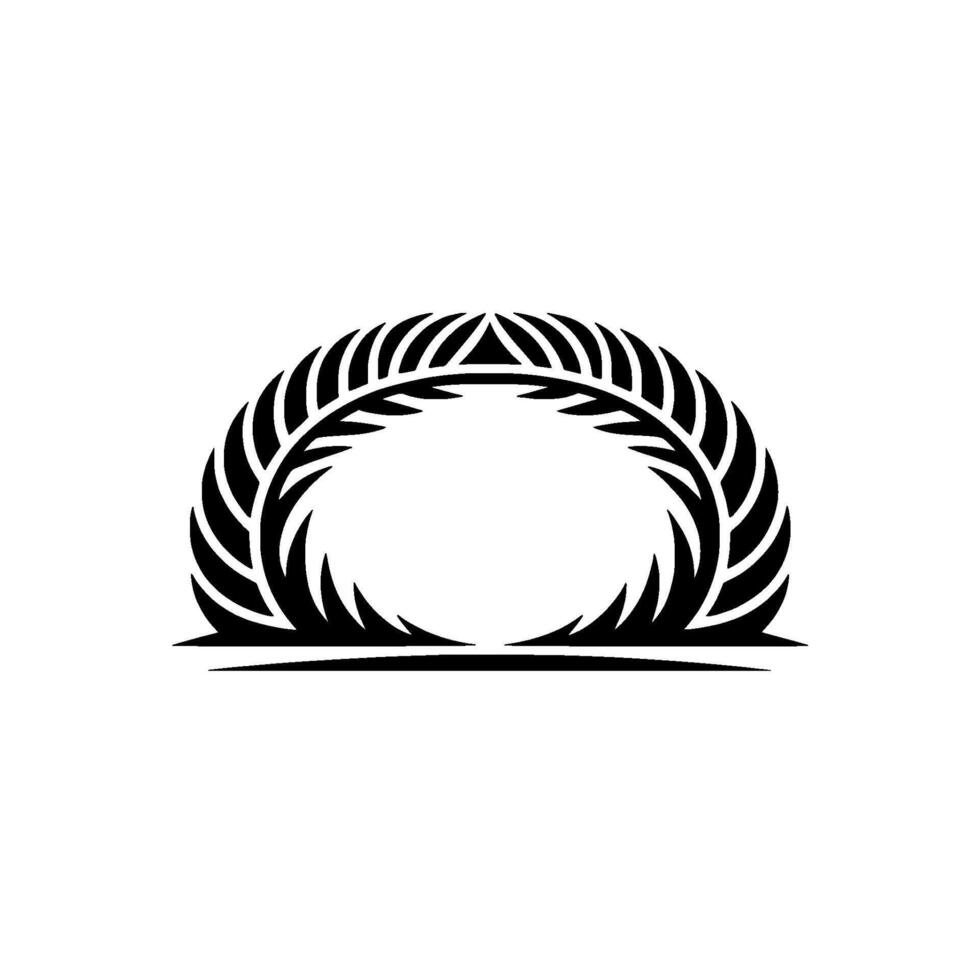 Black White Botanical Frame , Minimalist. vector