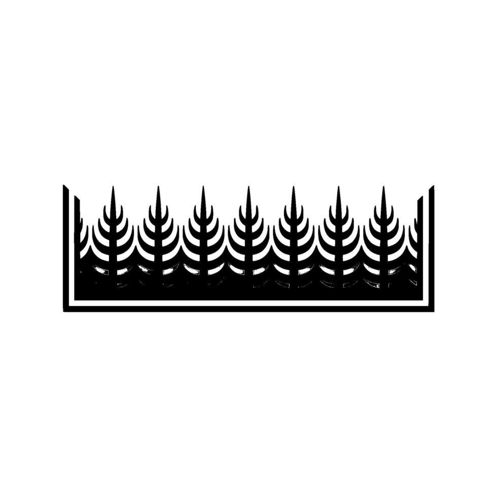 Minimalist Forest in Black and White Geometric, Abstract Trees. vector