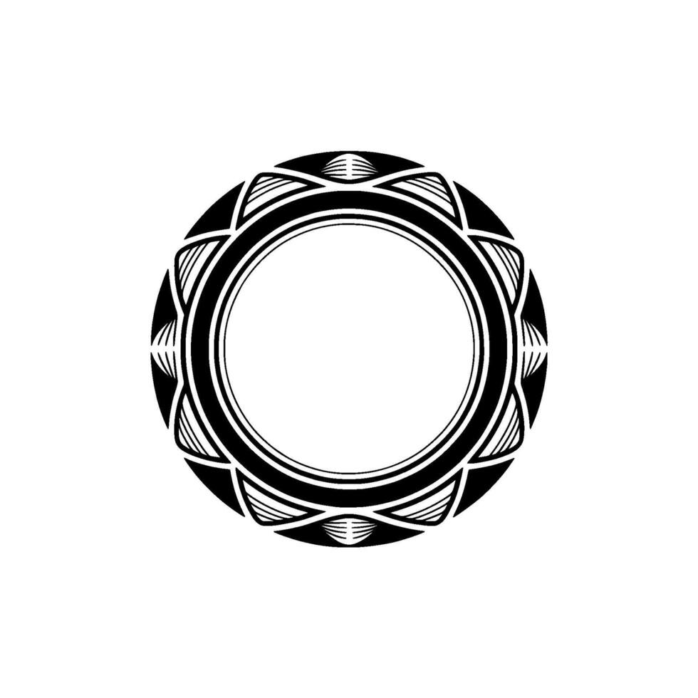 Minimalist Circle Ornament with Geometric Pattern on Cream Background. vector