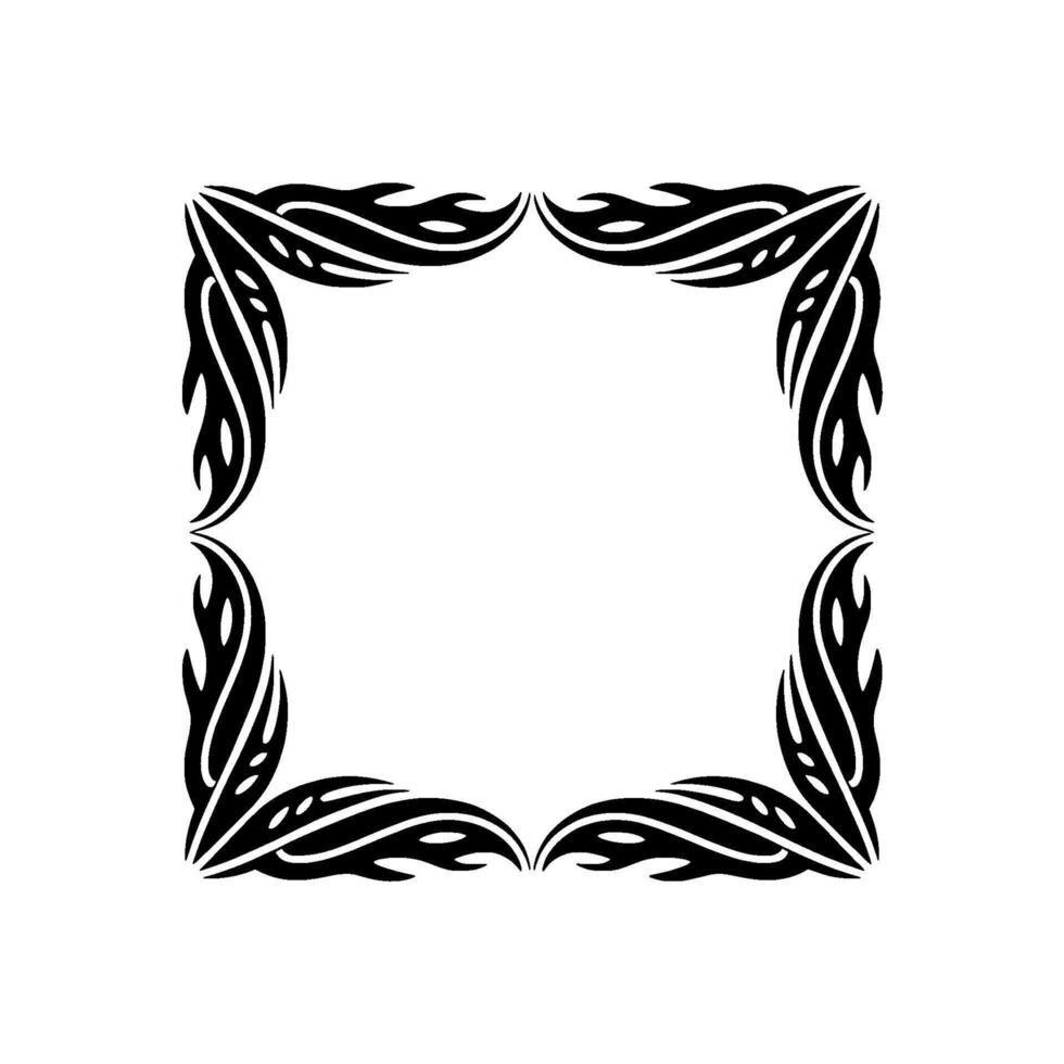 Black Tribal Frame on White Background - Element. vector