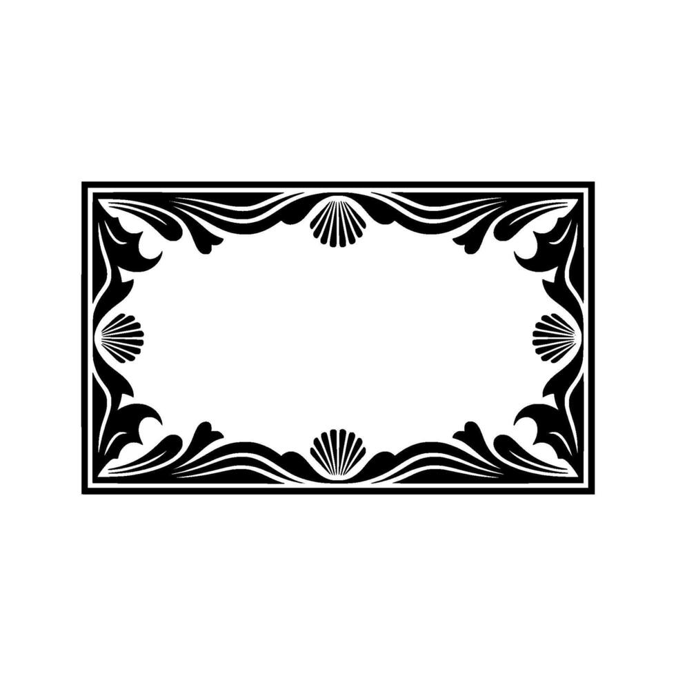 Elegant Black White Ornamental Frame, Ornate for Invitations. vector