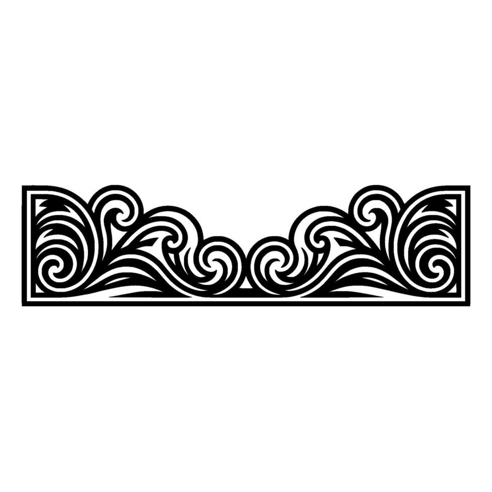 Elegant Black Scrollwork Border. vector