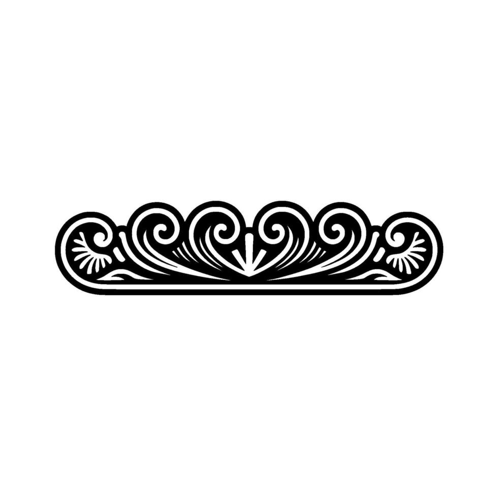 Elegant Black White Scrollwork Border. vector