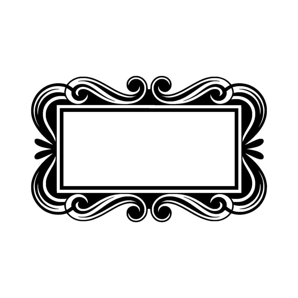 Elegant Black Scroll Frame on White Background - . vector