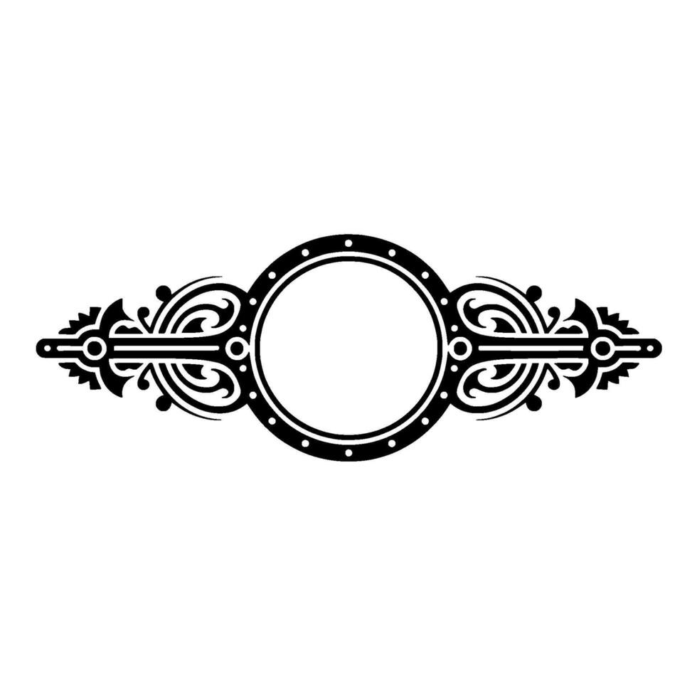 Elegant Black and White Ornamental Element - . vector
