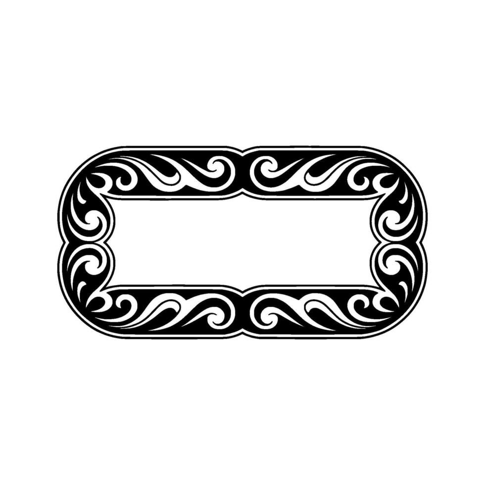 Ornate Black Scroll Frame on White, Elegant Decorative. vector