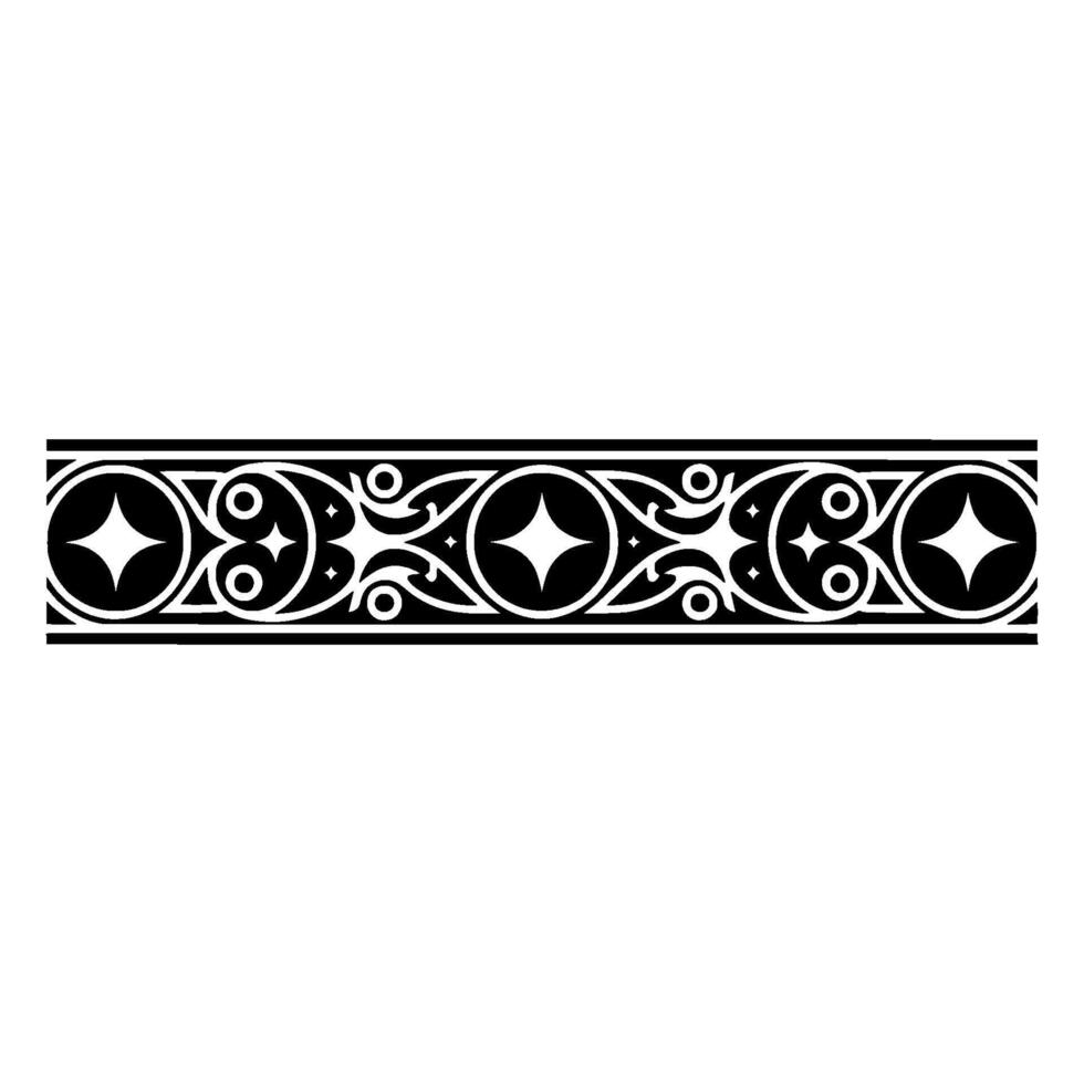 Elegant Black White Ornamented Border , Illustration. vector