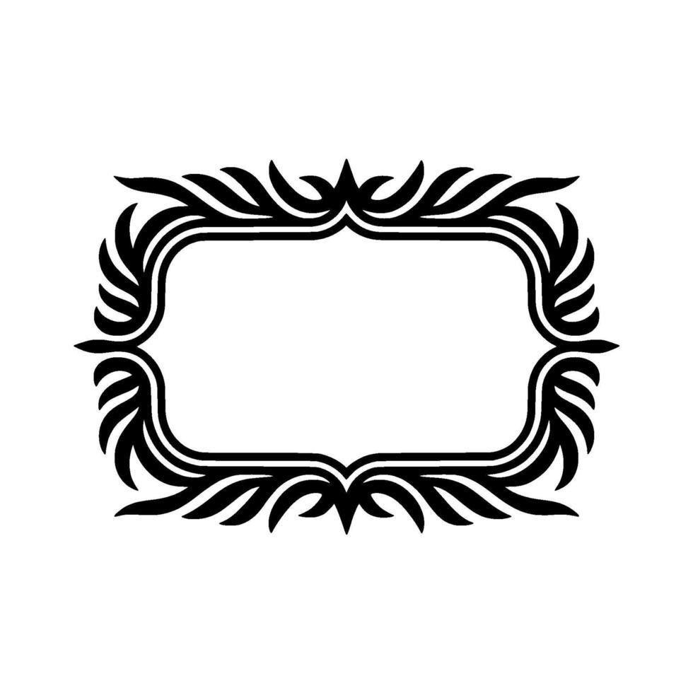 Elegant Black Floral Frame, Decorative for Text or. vector