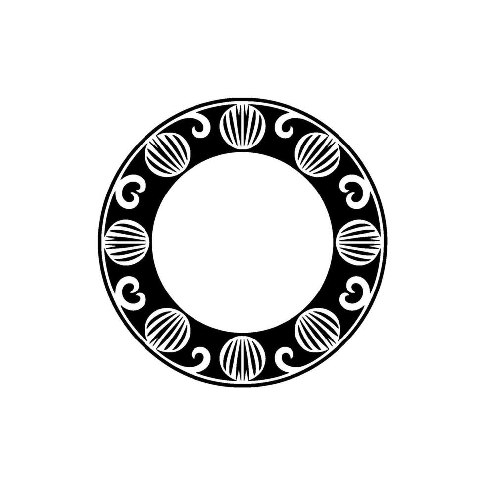 Minimalist Black and White Decorative Circle Border. vector