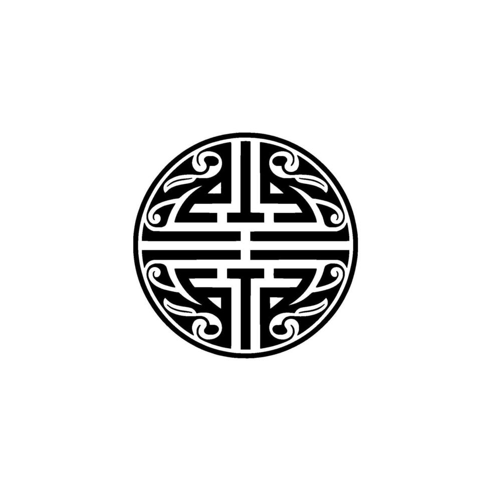Elegant Chinese Symbol on White Background, Minimalist. vector