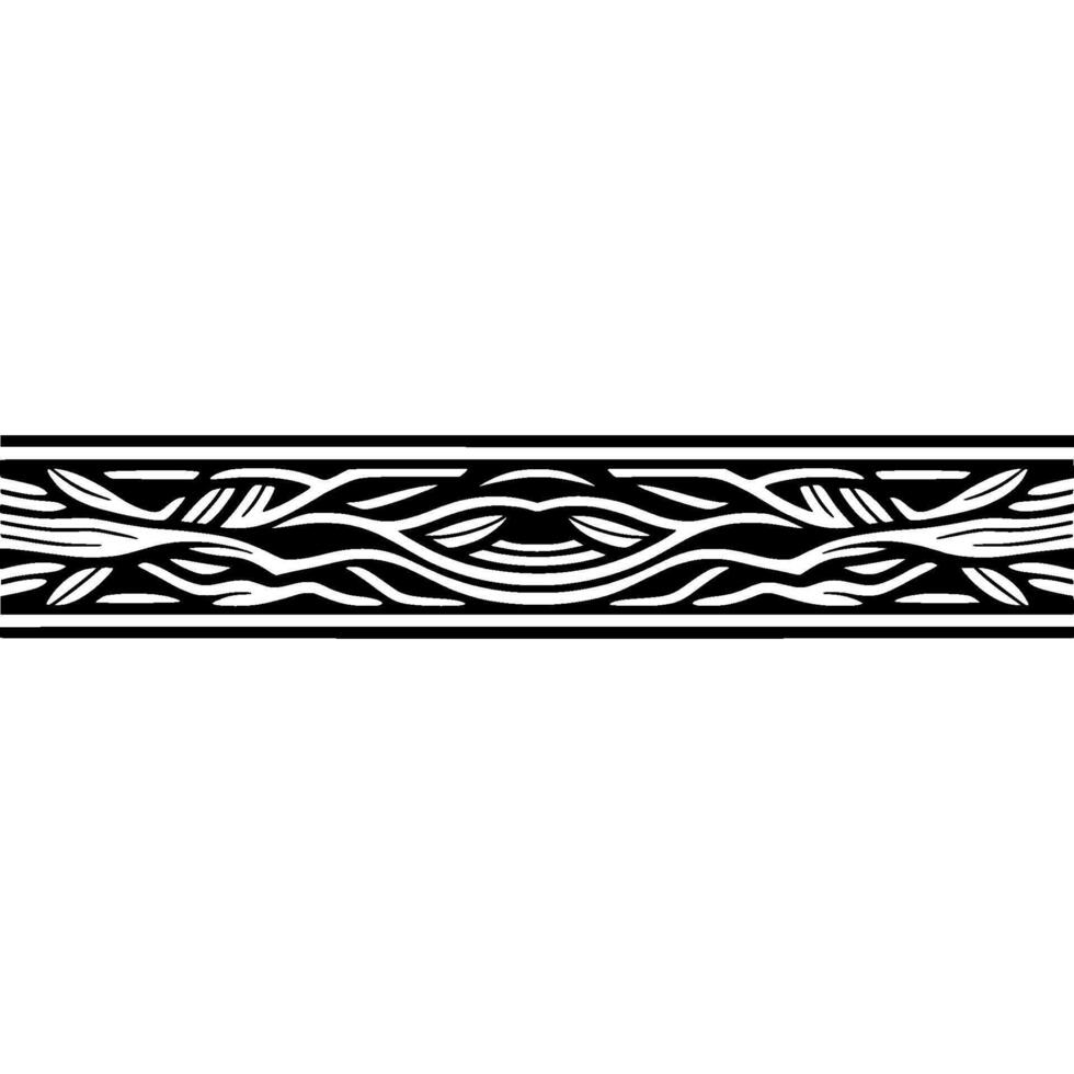 Abstract Black and White Border , Geometric Pattern on White. vector