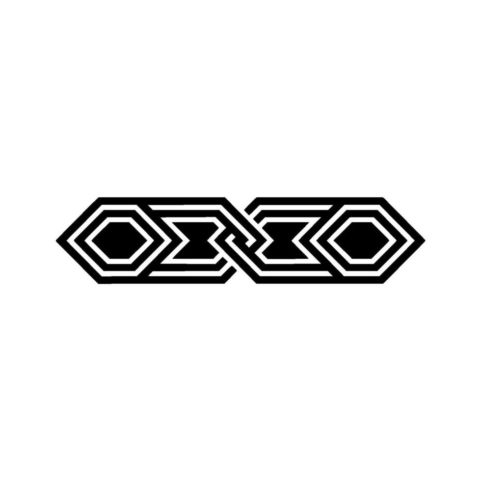 Minimalist Geometric Intertwined Shapes Illustration, Modern. vector