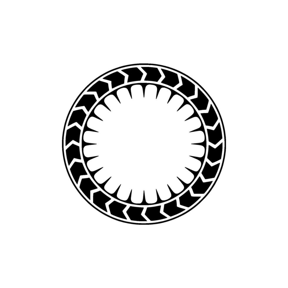 Minimalist Black White Circular Emblem - Geometric. vector