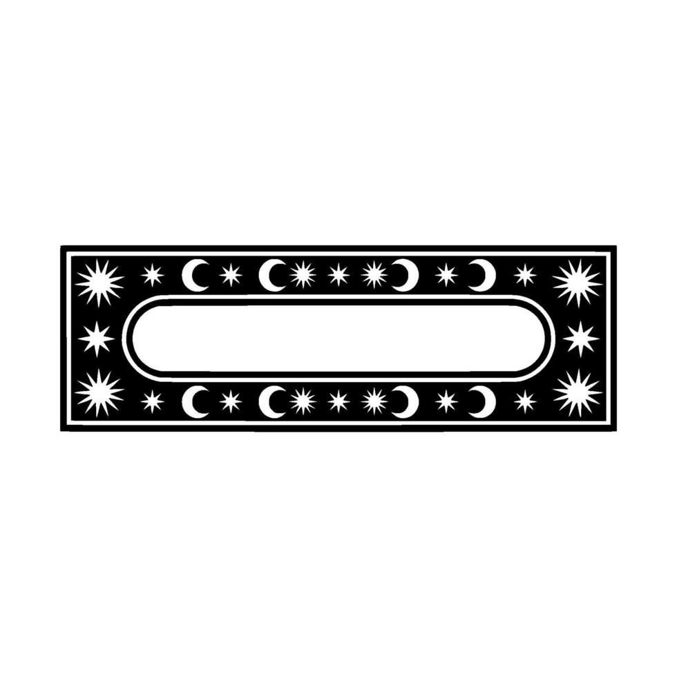 Celestial Label or Sign with Moons and Stars, Minimalist. vector