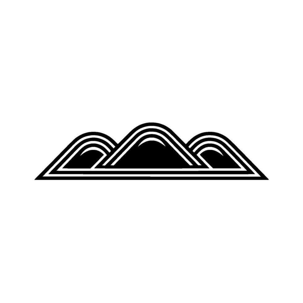 Abstract Geometric Mountain Range , Minimalist Black White. vector