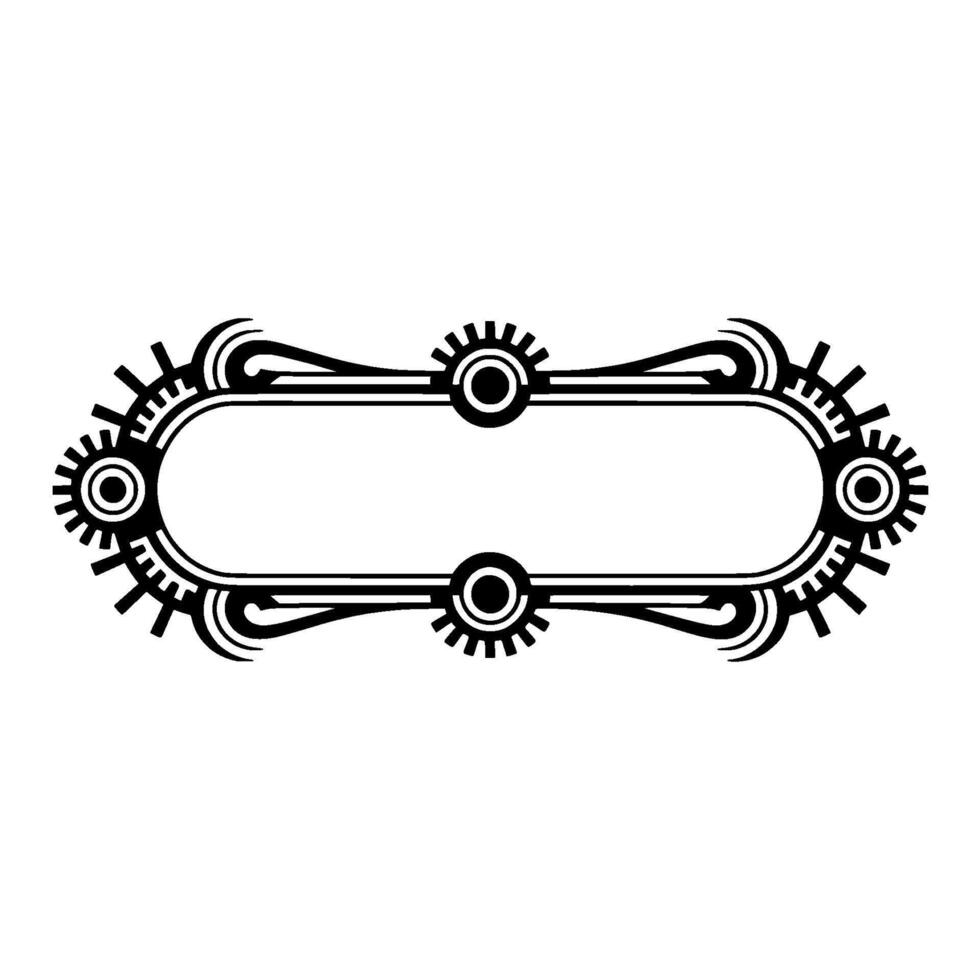 Art Deco Frame with Geometric Elements on White. vector