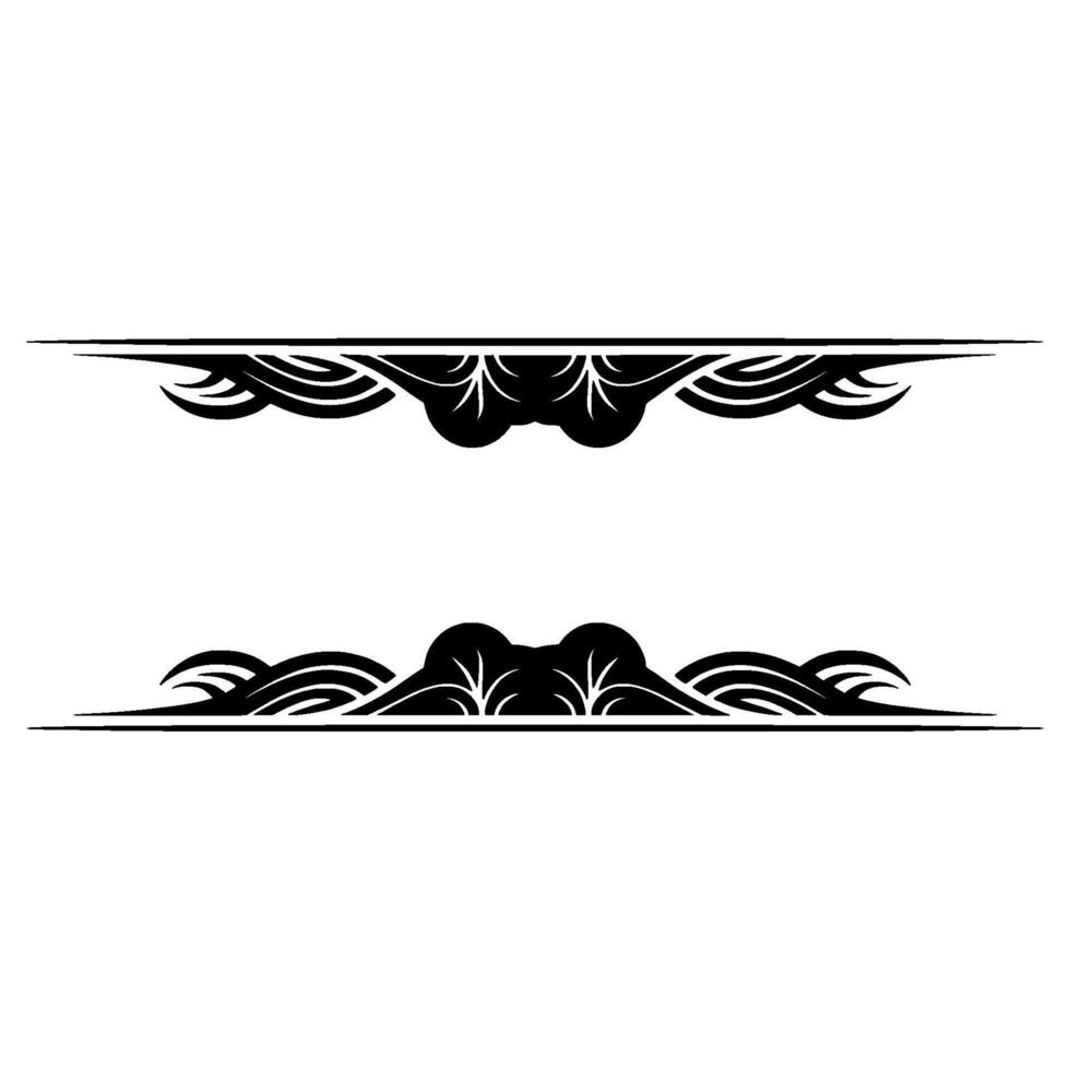 Ornamental Black White Border Elements on Gradient. vector
