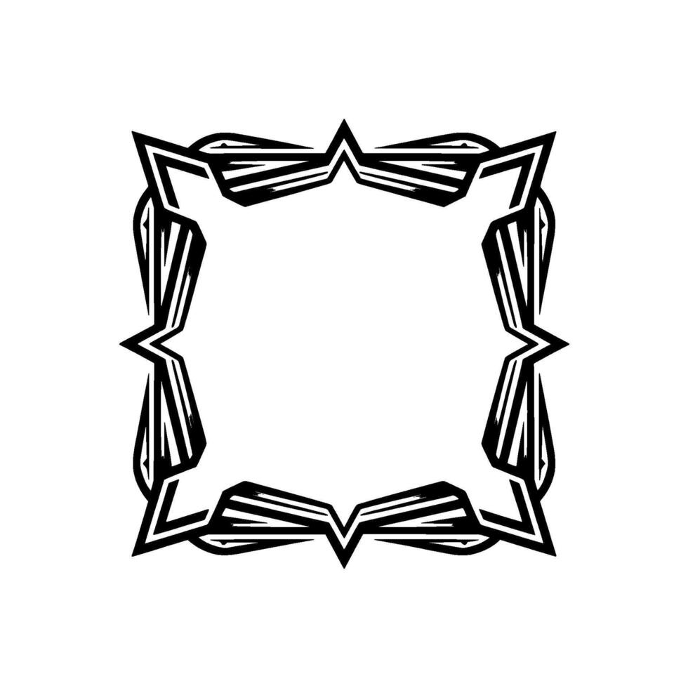 Geometric Art Deco Frame - Black White. vector