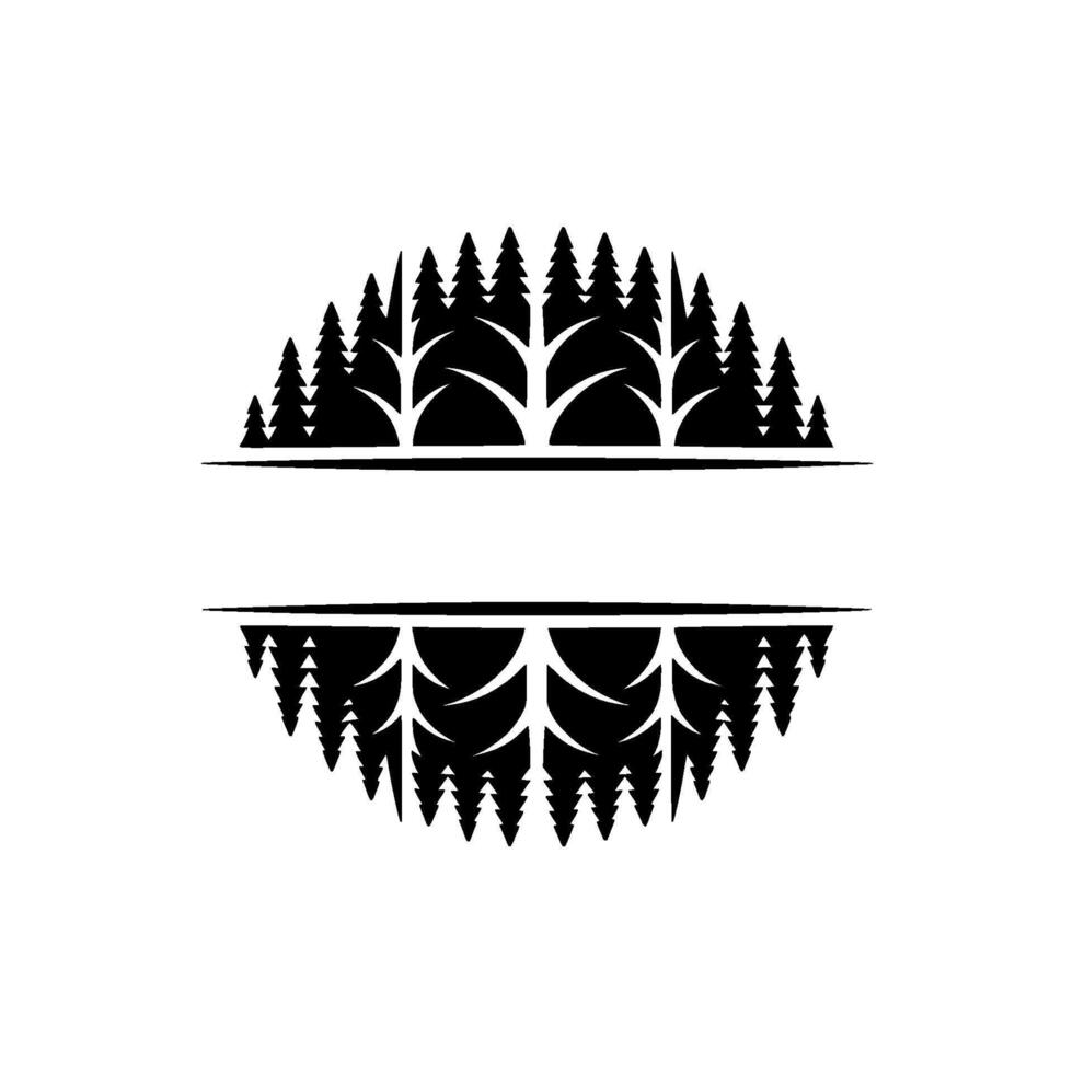 Minimalist Forest Silhouette , Divided for Text. vector