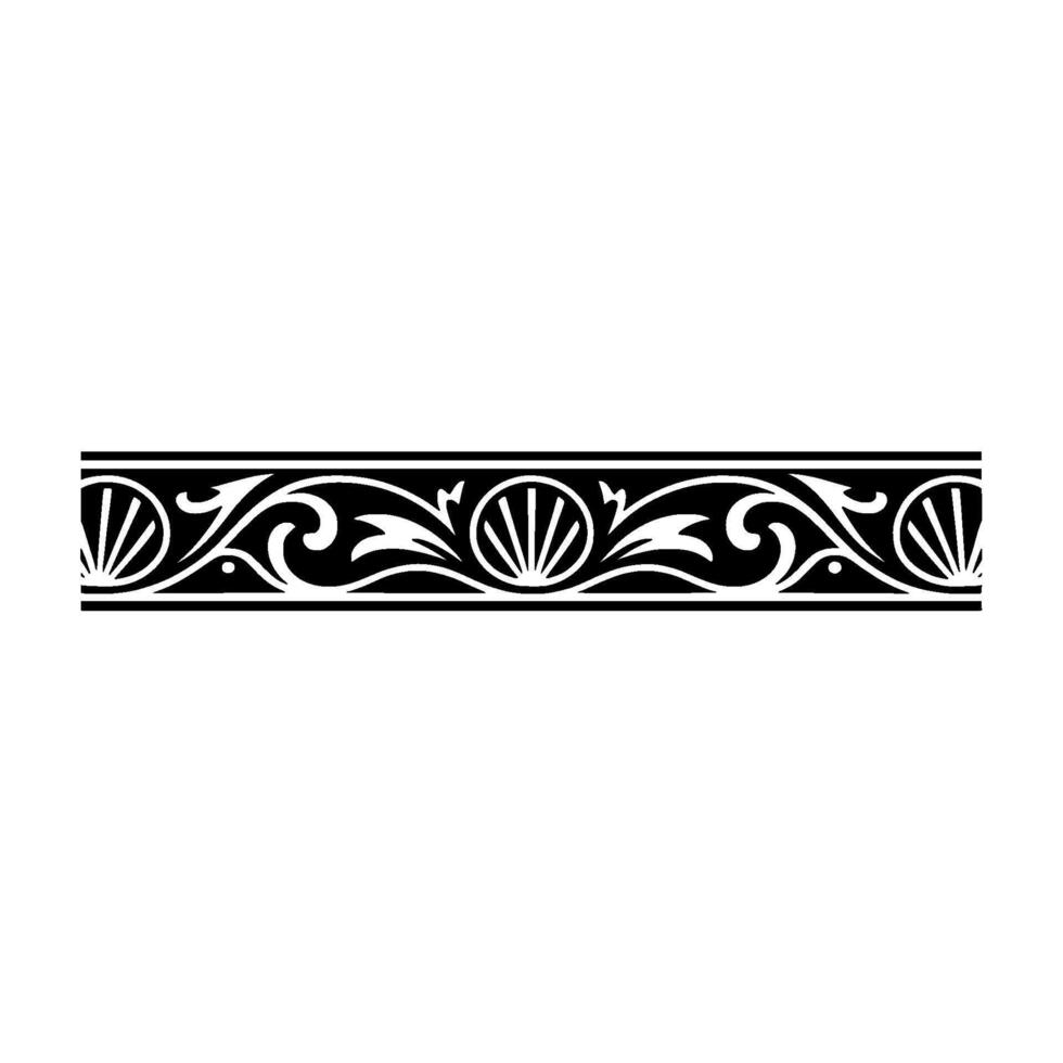 Decorative Black and White Border, Flourish Ornament. vector