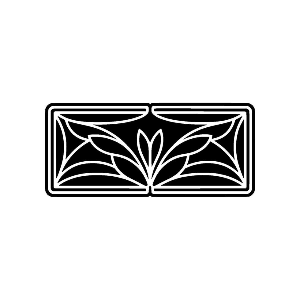 Abstract Floral Ornament in Black and White - Decorative. vector