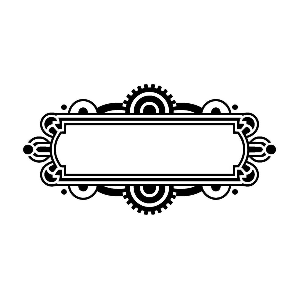 Deco Frame Black White Ornamental Banner. vector