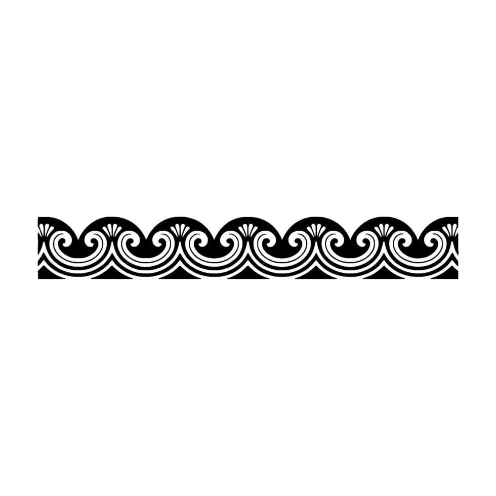 Elegant Black and White Wave Pattern Border Element. vector