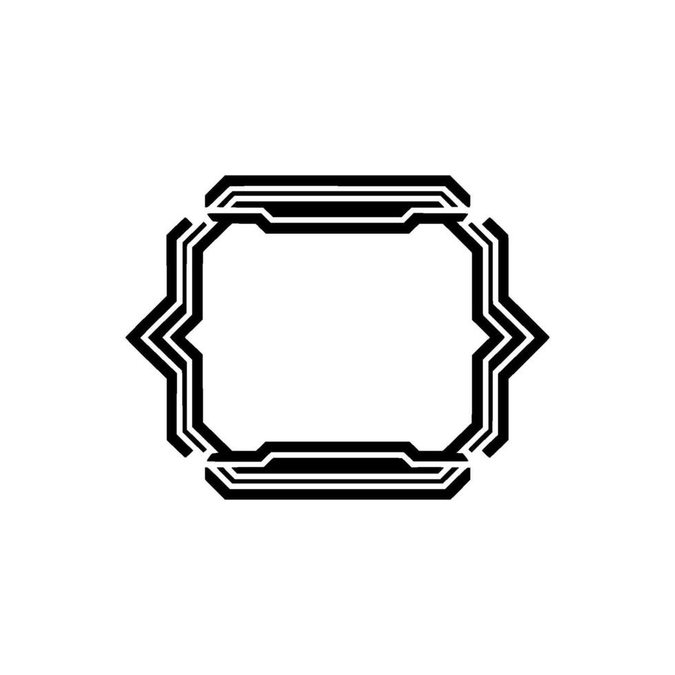 Modern Geometric Frame with Glowing Accents on White. vector