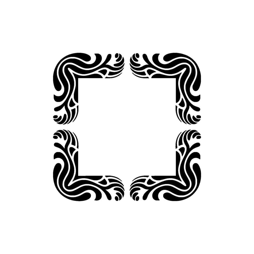 Elegant Black White Frame Corner Flourish , Minimalist Style. vector