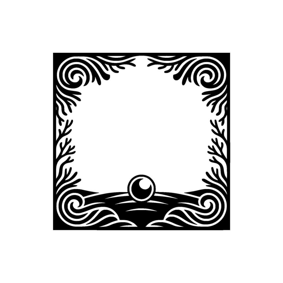 Elegant Decorative Frame Swirls, Branches, Abstract Art, Monochrome. vector