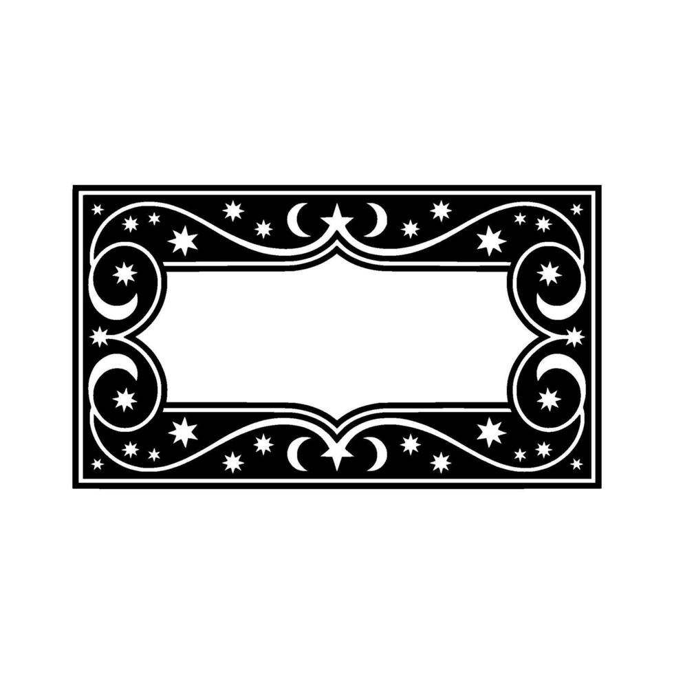 Celestial Frame, Black and White, Elegant , Illustration. vector