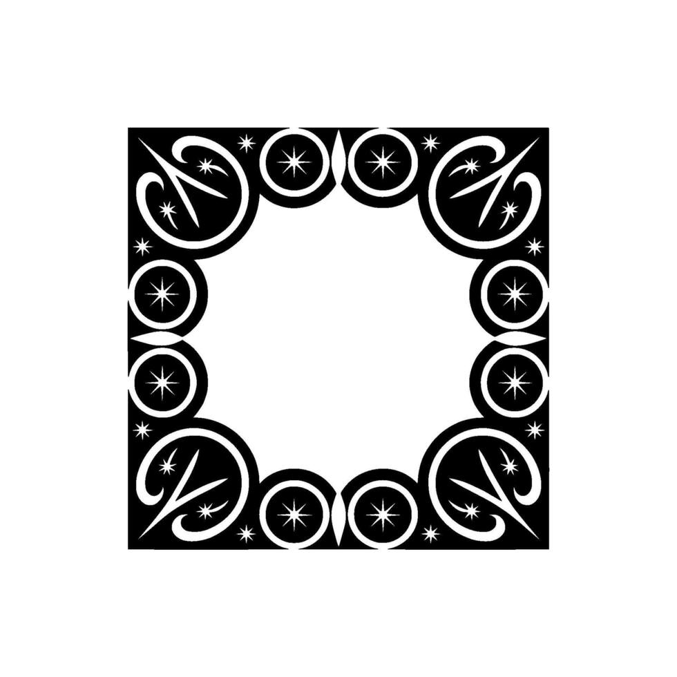 Elegant Black and White Ornate Square Frame - Retro. vector