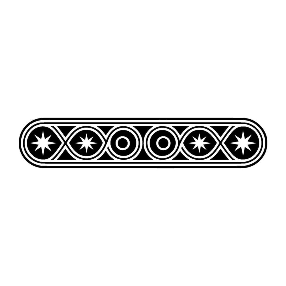 Elegant Black White Decorative Border with Geometric Pattern on White. vector