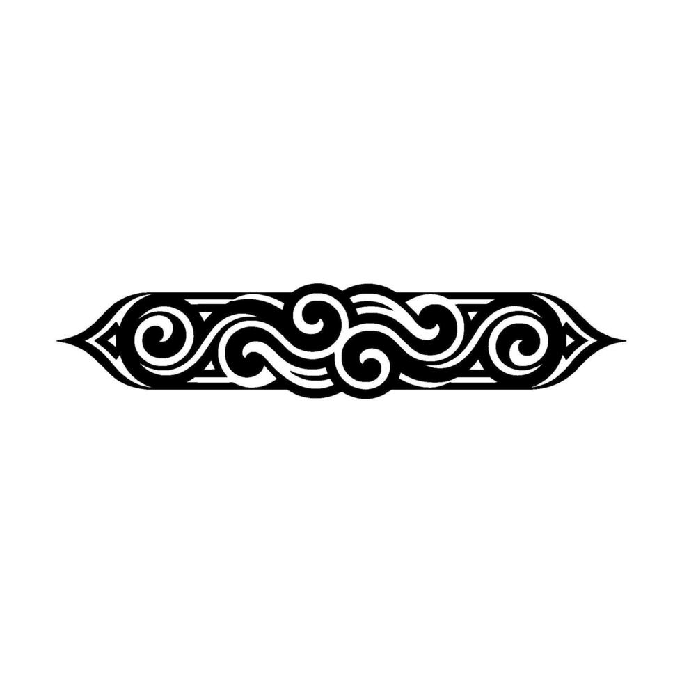 Elegant Black Scroll Ornament on White Background Decorative. vector